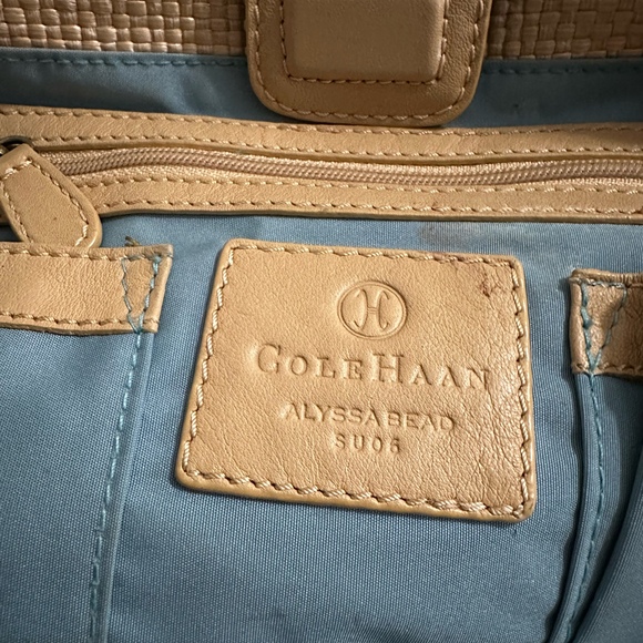 Cole Haan Alyssa Bead Woven Bag EUC - Picture 4 of 5